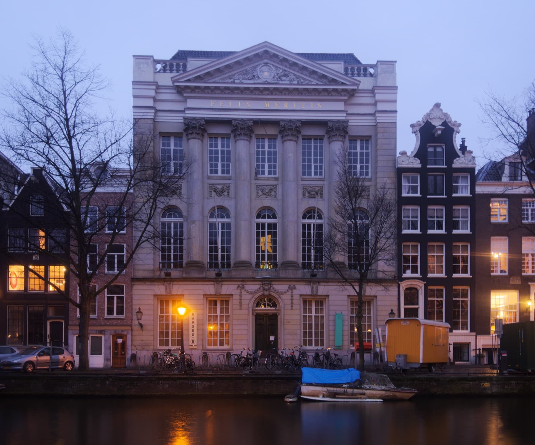 Felix Meritis on the Keizersgracht in Amsterdam, photographed in February 2017. ADE names the building as the main conference hub of its 2026 edition.
